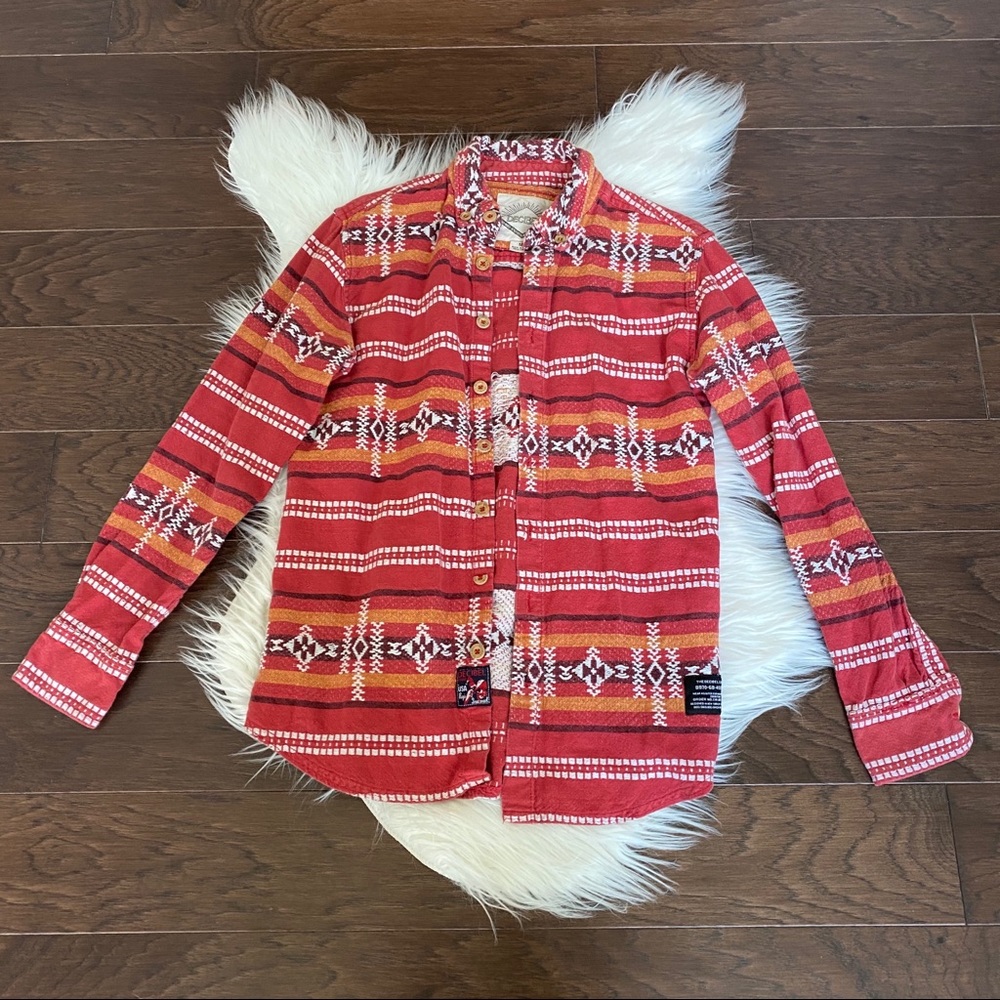 [Decibel] Aztec BOHO Button Up Shirt